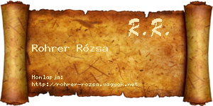 Rohrer Rózsa névjegykártya