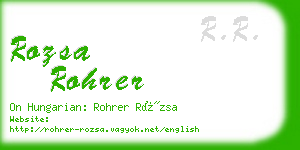rozsa rohrer business card